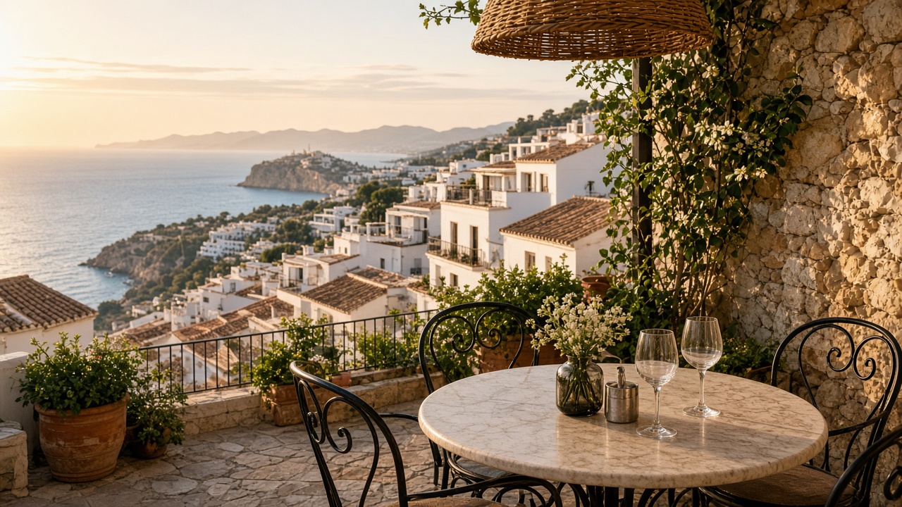Terrasse dans la vieille ville d'Altea